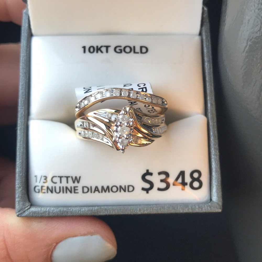 10k yellow gold wedding set